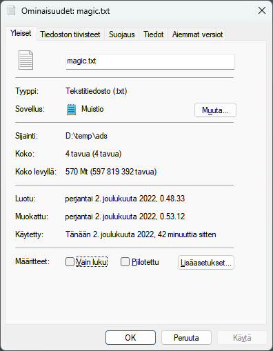 Properties showing size on disk being massively larger than the size