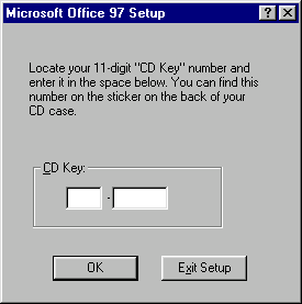 11-digit CD Key prompt